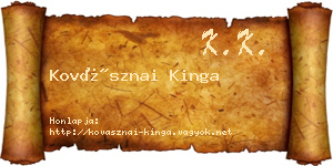 Kovásznai Kinga névjegykártya