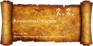 Kovásznai Kinga névjegykártya