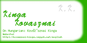 kinga kovasznai business card